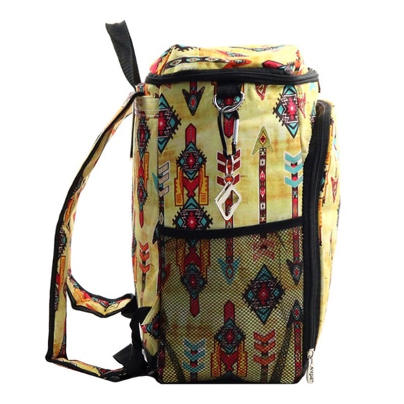 Canvas Insulated Tribal Arrow Cooler Backpack - Picture 3 of 4
